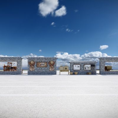 新中式 美丽乡村文化景墙 围墙 景观墙 