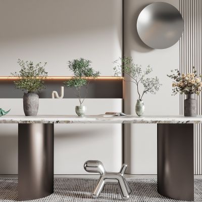 现代植物盆栽组合