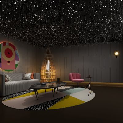 后现代别墅地下一层影视厅