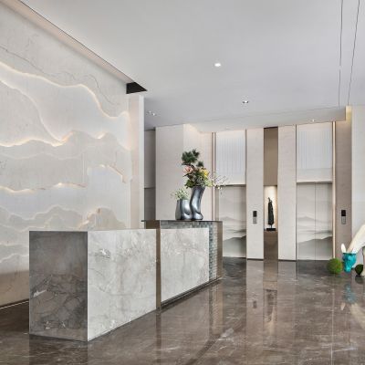 新中式售楼处前台 动物雕塑摆件