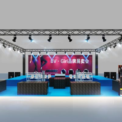 服装展卖会展厅 展览T台 展台 演出台