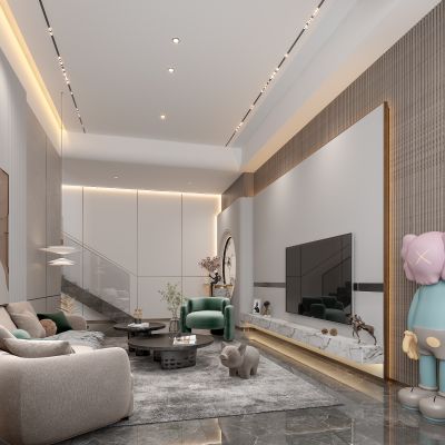 现代别墅地下室休闲室