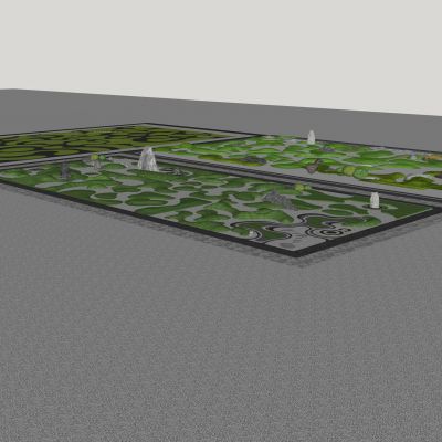 中式景观微地形 公园景观铺地设计 曲线微起伏草地景观 中心景观设计