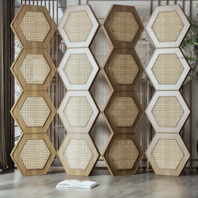 新中式藤编屏风