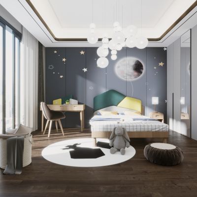 现代简约星空儿童房