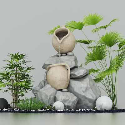 现代景观小品，流水水景，进门玄关景观石，公园假山水景，别墅后院景观石