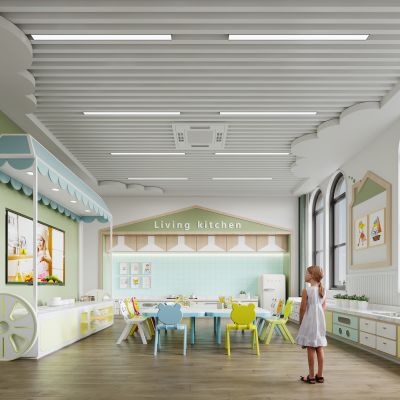 现代幼儿园烘焙室