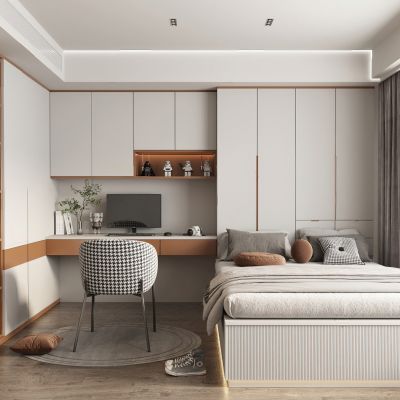 现代卧室，榻榻米床