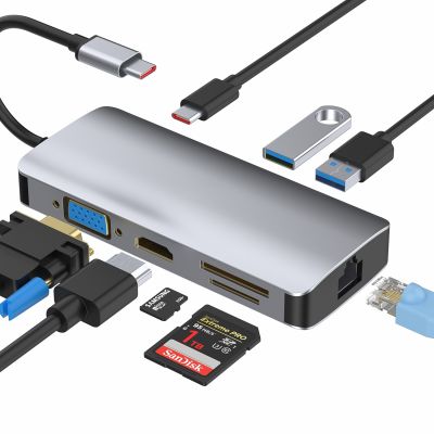 多功能扩展坞 USB 数据线接口 网线 U盘 内存卡 SD卡 储存卡