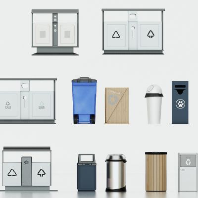 现代室外垃圾桶，户外公用垃圾桶组合，分类垃圾桶