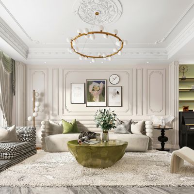 法式小清新客厅