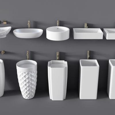 现代立柱式洗手台