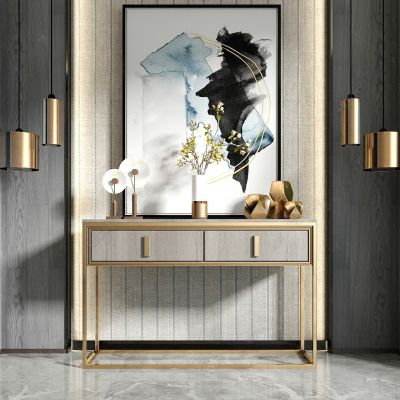 新中式大理石玄关端景