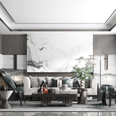 新中式高级灰客厅