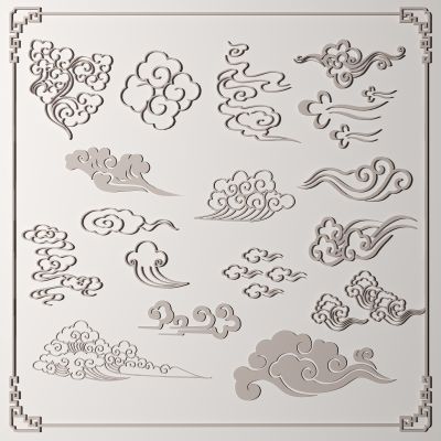 新中式祥云雕花