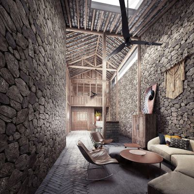 新中式民宿客厅