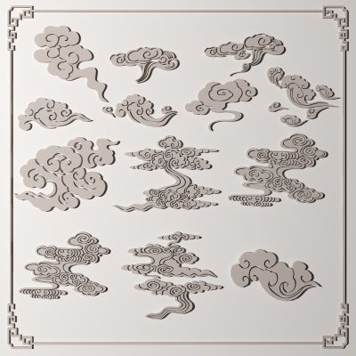 新中式祥云雕花