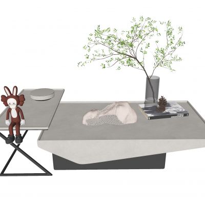 现代茶几|子母茶几|玩偶摆件|水生绿植