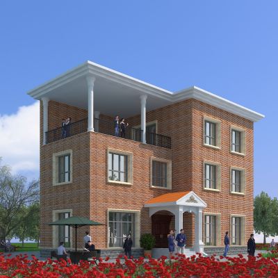 欧式别墅建筑，简欧建筑，独栋别墅，住宅建筑，景观小品，公共建筑，小公建，户外建筑，庭院