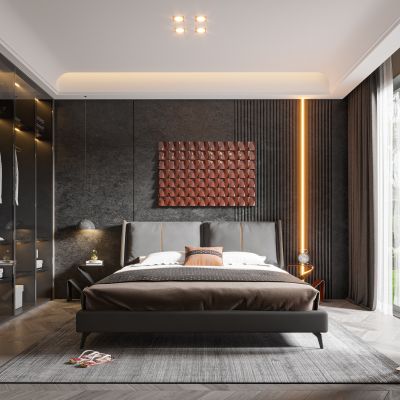 现代黑白风卧室