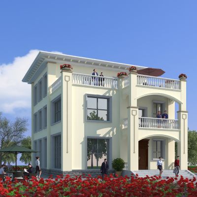 欧式别墅建筑，简欧建筑，独栋别墅，住宅建筑，景观小品，公共建筑，小公建，户外建筑，庭院
