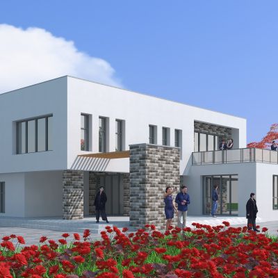 现代别墅建筑，现代建筑，景观小品，公共建筑，小公建，户外建筑