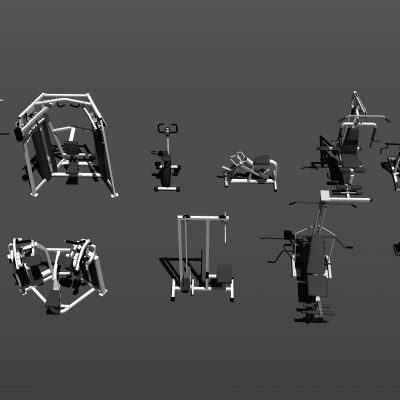 现代风格健身器材SU模型