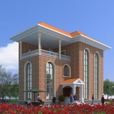 欧式别墅建筑，简欧建筑，独栋别墅，住宅建筑，景观小品，公共建筑，小公建，户外建筑，庭院