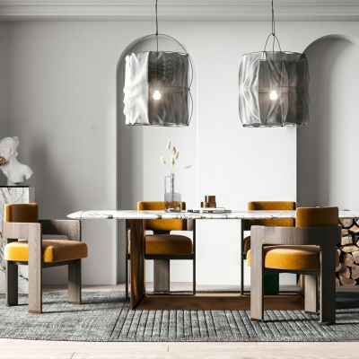 侘寂风餐桌椅组合