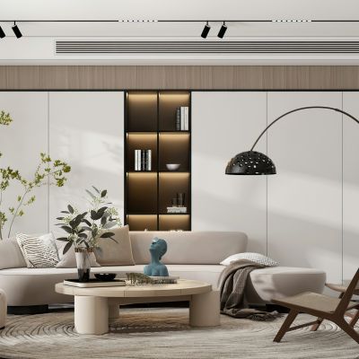 侘寂风自然风客厅餐厅