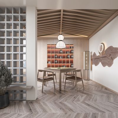 侘寂风麻将房棋牌室