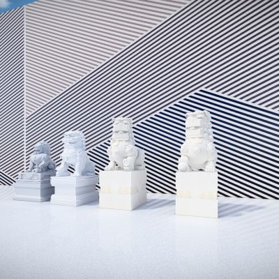 中式雕塑小品 门前雕塑 抱鼓石 石狮子 门前狮子雕塑