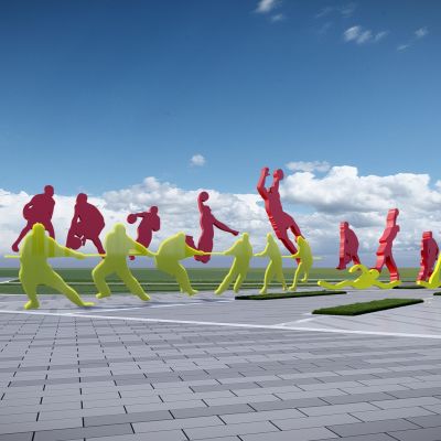 现代创意体育运动项目雕塑 人物雕塑 体育健身雕塑 景观公园雕塑 