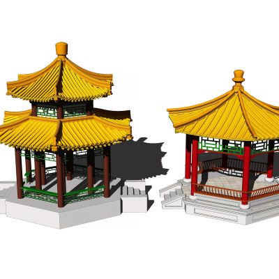 中式风格亭子SU模型