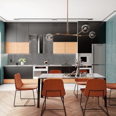 现代简约餐厨一体