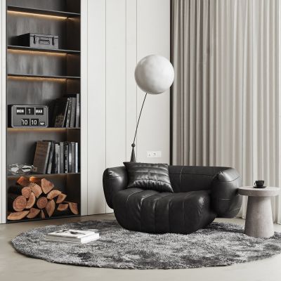 现代皮革休闲沙发