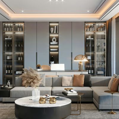 现代轻奢客厅餐厅