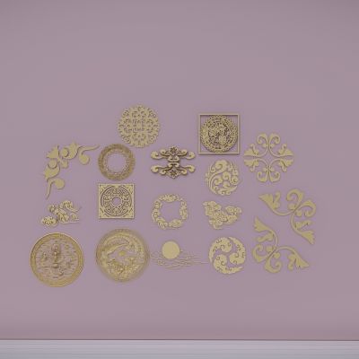 中式祥云海浪雕花浮雕 古建走廊装饰 古建花雕 雕花构件 中式雕花