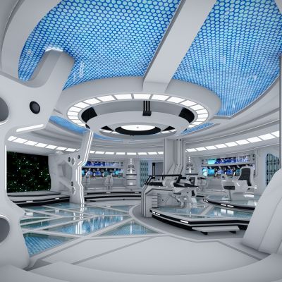 现代 科技太空舱 科幻场景太空舱 科技展厅 科技体验馆