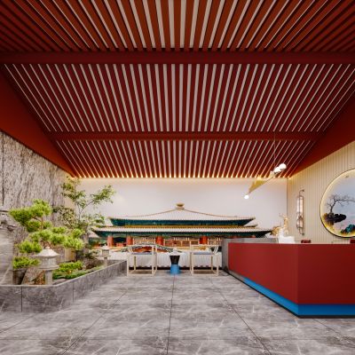 新中式酒店吧台大厅