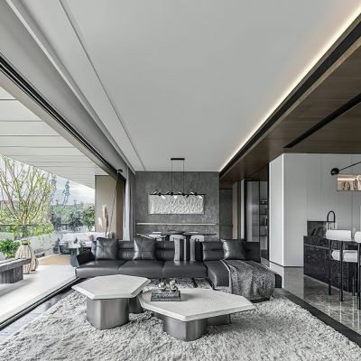 现代简约大平层客厅