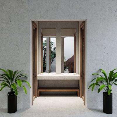 北欧简约餐厅公共卫生间