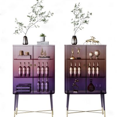 现代亚克力渐变紫色酒柜