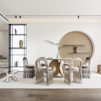现代轻奢餐厅餐桌椅