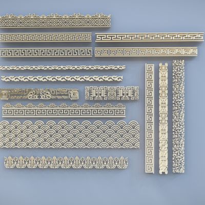 中式民族雕花 圈边花纹 花边 雕刻 古建走廊装饰 古建花雕 万字纹 雕花构件