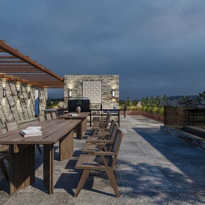 现代露台烧烤