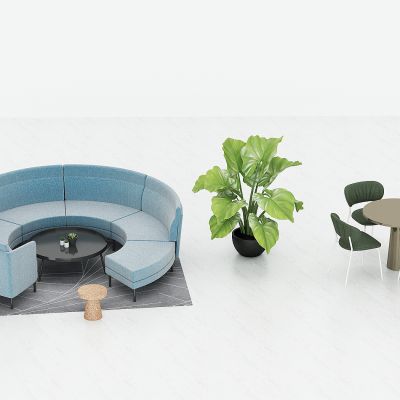 现代异形沙发，圆弧形沙发，休闲桌椅，洽谈桌椅，休闲洽谈沙发