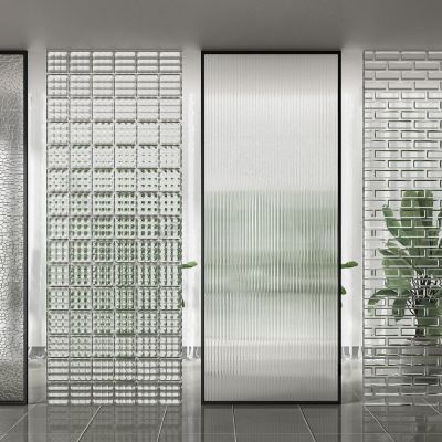 现代玻璃砖屏风隔断