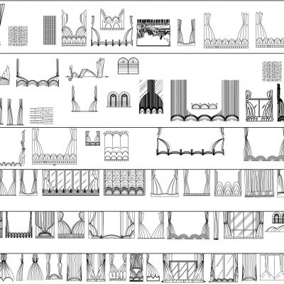 cad立面窗帘图块CAD图纸