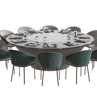 圆形自动升降餐桌